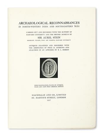 STEIN, MARC AUREL, Sir.  Archaeological Reconnaissances in North-Western India and South-Eastern Iran.  1937.  Lacks 2 maps.